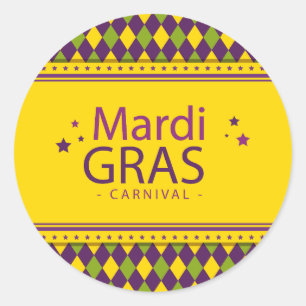Mardi Gras Theme Runder Aufkleber
