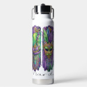 Mardi Gras themed Thor isolierte Wasserflasche Trinkflasche (Vorderseite)
