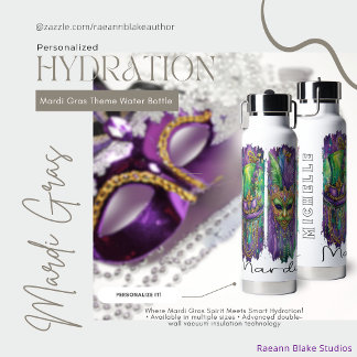 Mardi Gras themed Thor isolierte Wasserflasche Trinkflasche