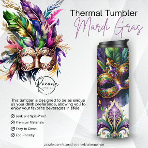 Mardi Gras Thermal Tumbler Thermosbecher