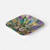 Mardi Gras Third Eye Gold Keramik Feather Mask Pappteller (Gewinkelt)