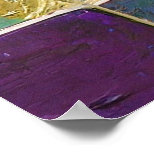 Mardi Gras Third Eye Gold Keramik Feather Mask Poster (Ecke)