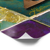 Mardi Gras Third Eye Gold Keramik Feather Mask Poster (Ecke)