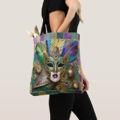 Mardi Gras Third Eye Gold Keramik Feather Mask Tasche (Von Nahem)