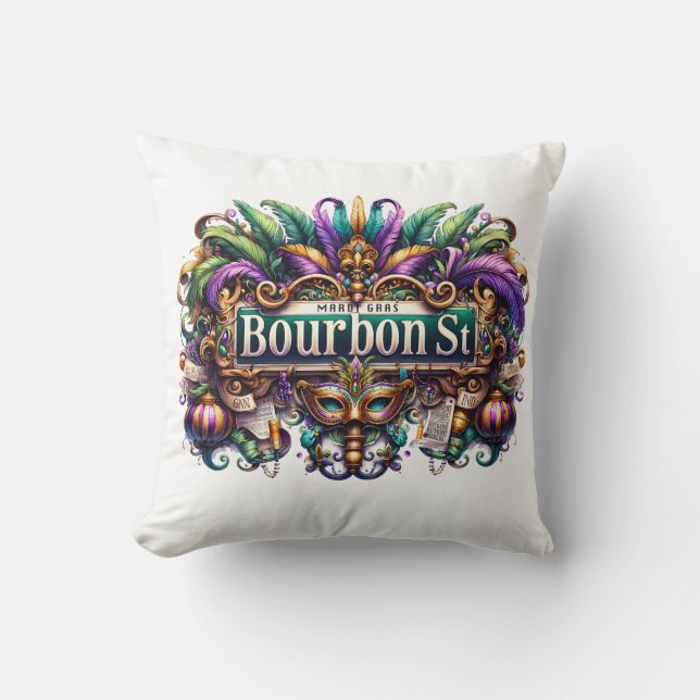 Mardi Gras Throw Pillow Kissen (Vorderseite)