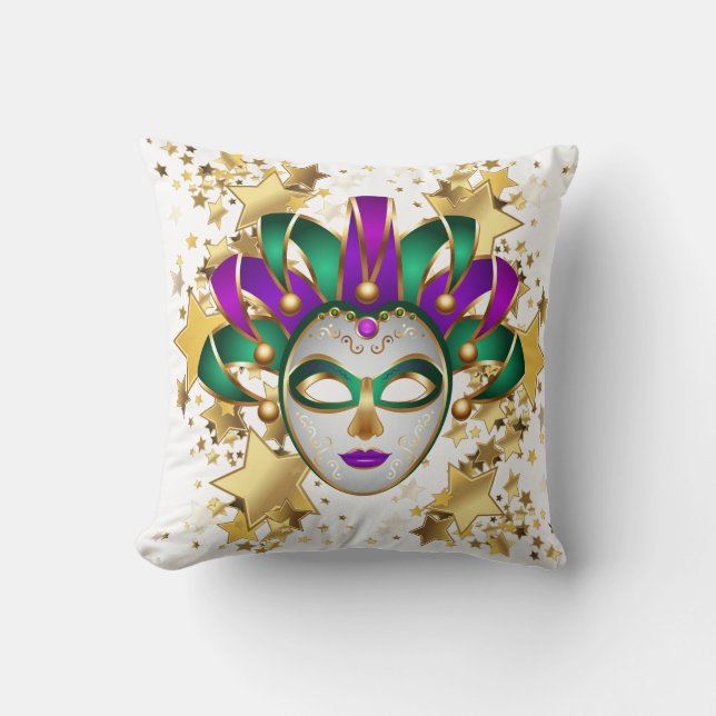 Mardi Gras Throw Pillow Kissen (Vorderseite)