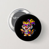 Mardi Gras Tiger Kostüm Party New Orleans Button (Vorne & Hinten)