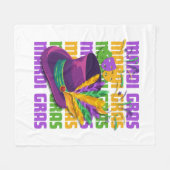 MARDI GRAS Top Hat Feathers Fleecedecke (Vorderseite (Horizontal))