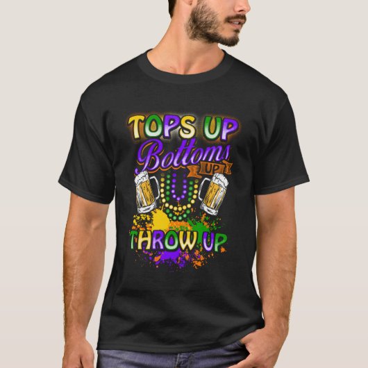 Mardi Gras toppt den Boden hoch und wirft Bierbeer T-Shirt (Vorderseite)