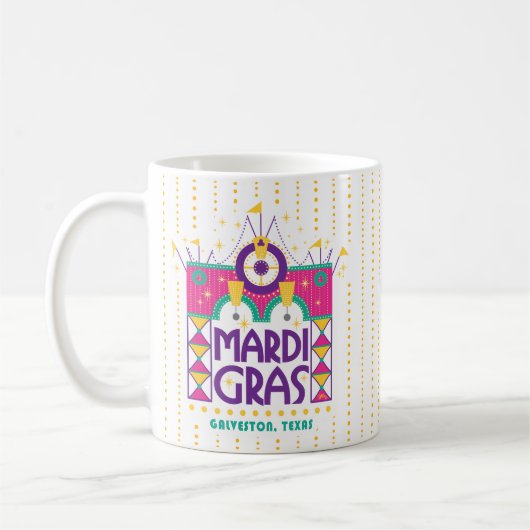 Mardi Gras Torbogen, Galveston, Texas Kaffeetasse (Links)