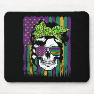 Mardi Gras Totenkopf Frauen Kopf und Gles Karneval Mousepad