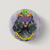 Mardi Gras Toy Poodle Button (Vorderseite)