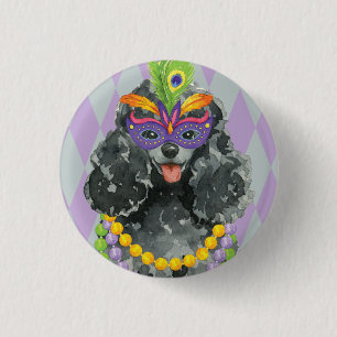 Mardi Gras Toy Poodle Button