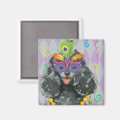 Mardi Gras Toy Poodle Magnet (Vorderseite/Rückseite)