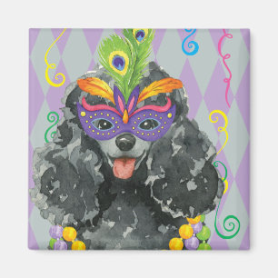 Mardi Gras Toy Poodle Magnet