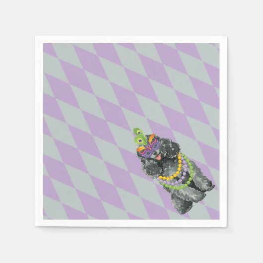 Mardi Gras Toy Poodle Serviette (Vorderseite)