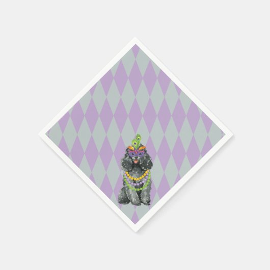 Mardi Gras Toy Poodle Serviette (Ecke)