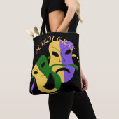 Mardi Gras Tragisch, Comic Maske farbenfroh Tasche (Von Nahem)