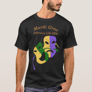 Mardi Gras Tragödie Komödie Maske T-Shirt
