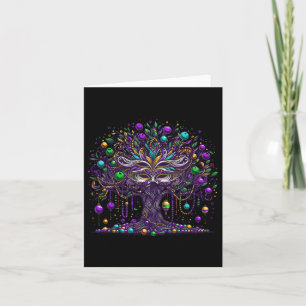 Mardi Gras Tree Beads New Orleans Festival Moon an Karte