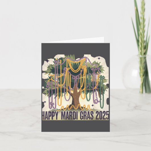 Mardi Gras Tree Carnival New 2024 For Women Valent Karte (Vorderseite)