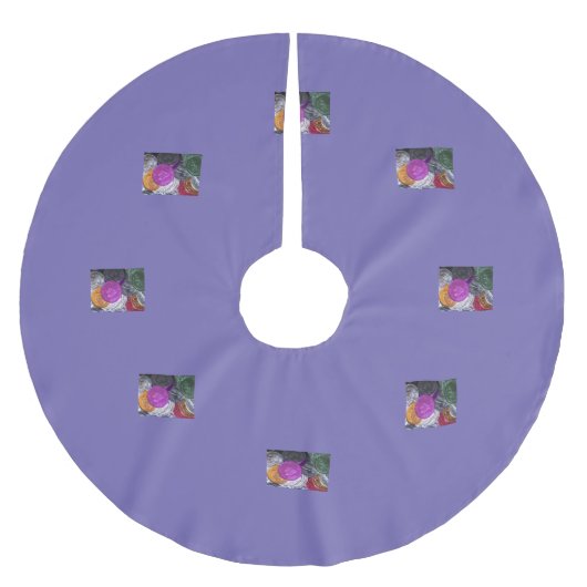 Mardi Gras Tree Skirt Polyester Weihnachtsbaumdecke (Vorderseite)