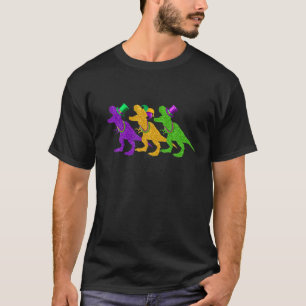 Mardi Gras Trex Dinosaur Kostüm Party Lover Men W T-Shirt