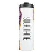 Mardi Gras Tumbler, Mardi Gras Lila Green Agate Thermosbecher (Vorderseite)