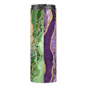 Mardi Gras Tumbler, Mardi Gras Lila Green Agate Thermosbecher (Rückseite)