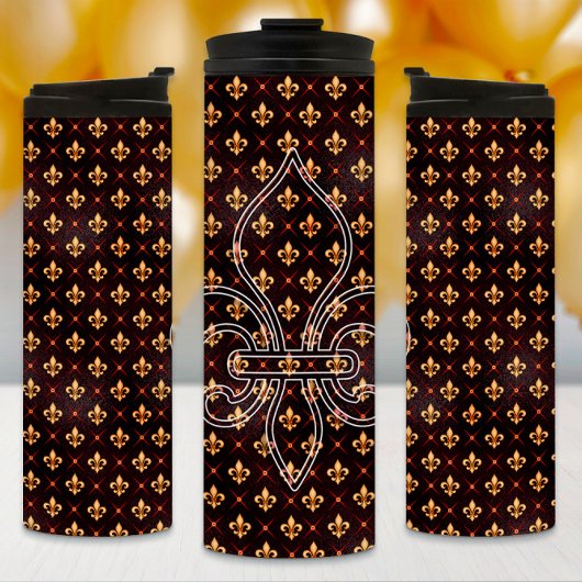 Mardi Gras Tumbler, Mardi Gras Lilie Thermosbecher