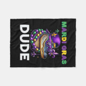 Mardi Gras Typ Alligator Mardigator Crocodile Kid Fleecedecke (Vorderseite (Horizontal))