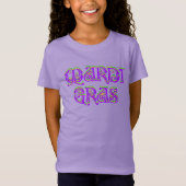 Mardi Gras Typografie Karneval Lila Gelb Grün T-Shirt (Vorderseite)