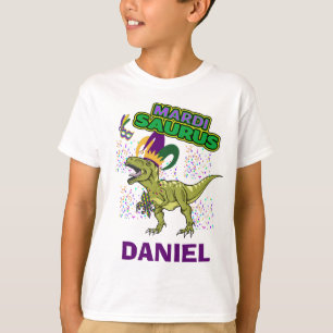 Mardi Gras Tyrannosaurus MIT INDIVIDUELLE NAME Shi T-Shirt