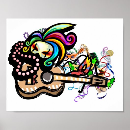 Mardi Gras Ukulele Poster (Vorne)