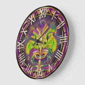 Mardi Gras und Football Queen View Notes Bitte Große Wanduhr (Winkel)