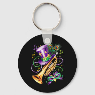 Mardi Gras und Trumpet Perfekt Mix Kostümfestiva Schlüsselanhänger