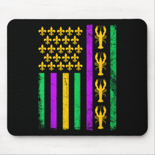 Mardi Gras US-amerikanische Flagge Crawfish Männer Mousepad