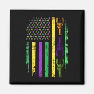 Mardi Gras US-amerikanische Flagge mit Crawfish Ne Magnet