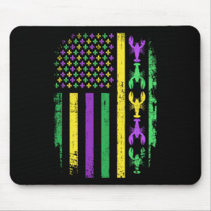 Mardi Gras US-amerikanische Flagge mit Languste Ne Mousepad
