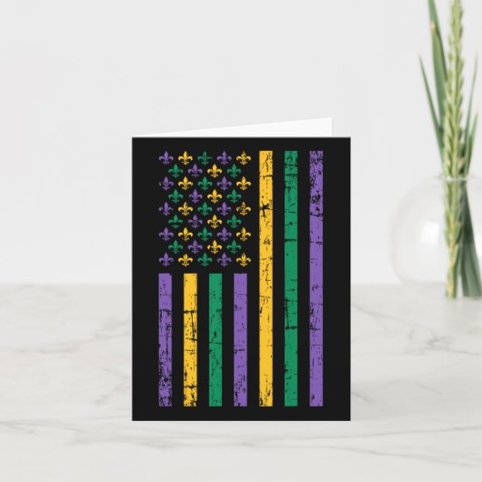 Mardi Gras Us Flag Karte (Vorderseite)