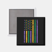 Mardi Gras Us Flag Magnet (Vorderseite/Rückseite)
