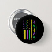 Mardi Gras Usa American Flag Crawfish Alligator Ma Button (Vorne & Hinten)