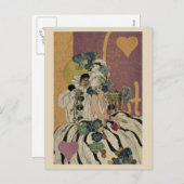 Mardi Gras Valentine Couple Feiertagspostkarte (Vorne/Hinten)