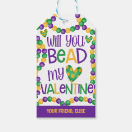 Mardi Gras Valentine Favor Tag Geschenkanhänger