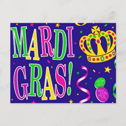 MARDI GRAS VALENTINES FEIERTAGSPOSTKARTE (Vorderseite)