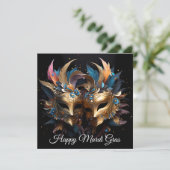 Mardi Gras Venezianisch Mask Feiertagskarte (Stehend Vorderseite)