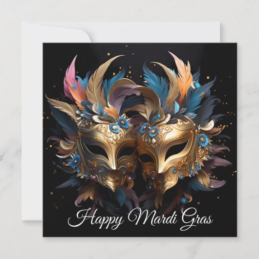 Mardi Gras Venezianisch Mask Feiertagskarte (Vorderseite)