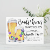 Mardi Gras Verlobung Einladung (Stehend Vorderseite)