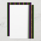 Mardi Gras Vertical Lines Golden Glitzer NOLA Save The Date (Vorne/Hinten)