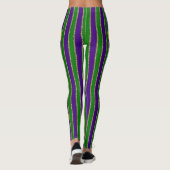 Mardi Gras Vertical Stripes & Fleur de Lys Leggings (Rückseite)